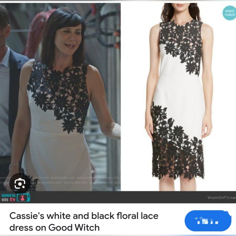 Alice + olivia margy white floral lace  sleevesless midi dress size 4 - Picture 3 of 11